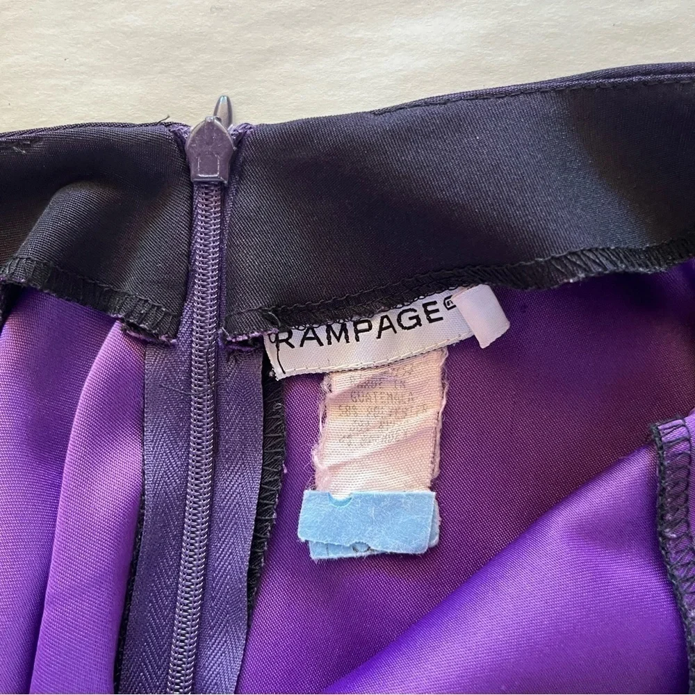 Rampage Vibrant Purple Black Mini Dress 90s Y2K Vintage Whimsigoth - Picture 7 of 10